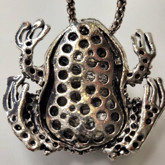 Statement Silver Frog Necklace - Picture 8 of 9